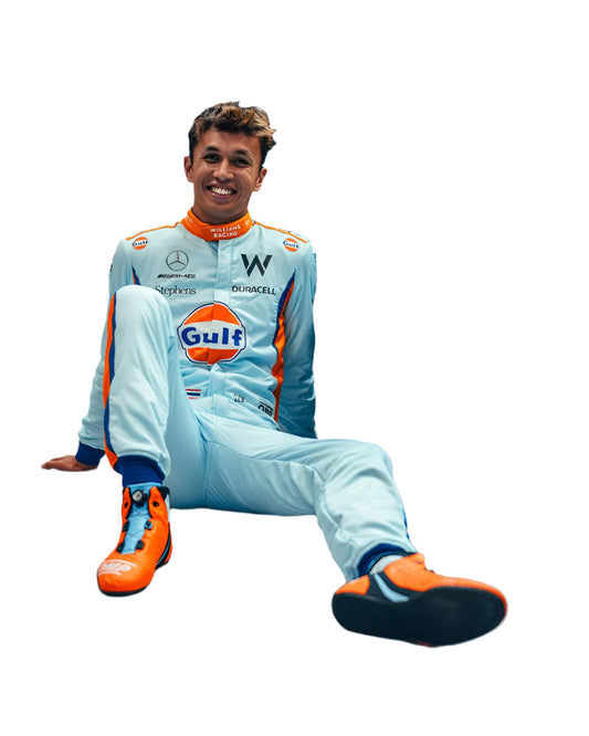 2023 Alexander Albon “Gulf” Williams F1‑Style Printed Race Suit – Singapore GP Edition