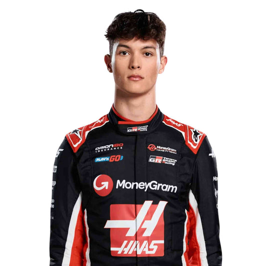 2025 Oliver Bearman MoneyGram Haas F1 Team Official Printed Race Suit.