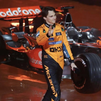 Oscar Piastri McLaren 2025 F1 Suit – High-Quality Printed Racing Suit